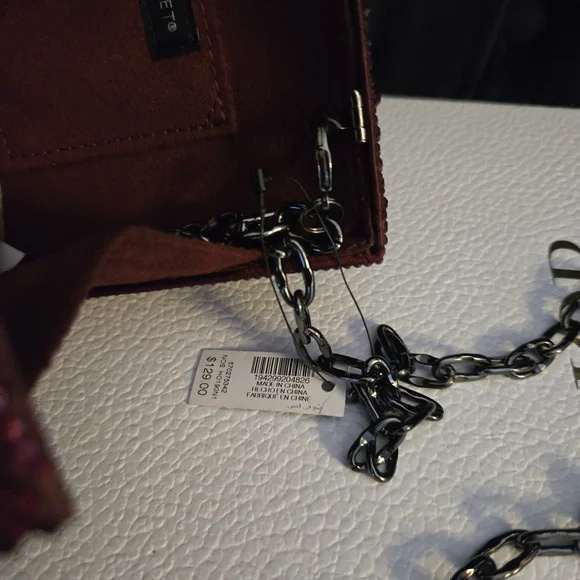WHBM White House Black Market Elegant Red Crystal Clutch With Chain Strap NWT - Picture 16 of 16